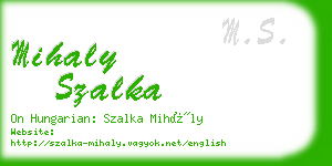 mihaly szalka business card